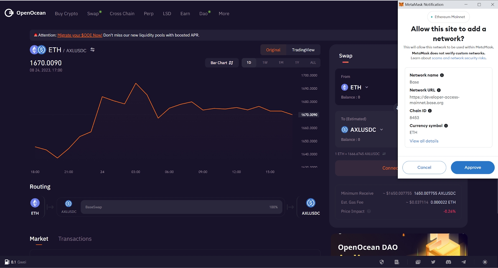 BaseScan blockchain explorer dashboard