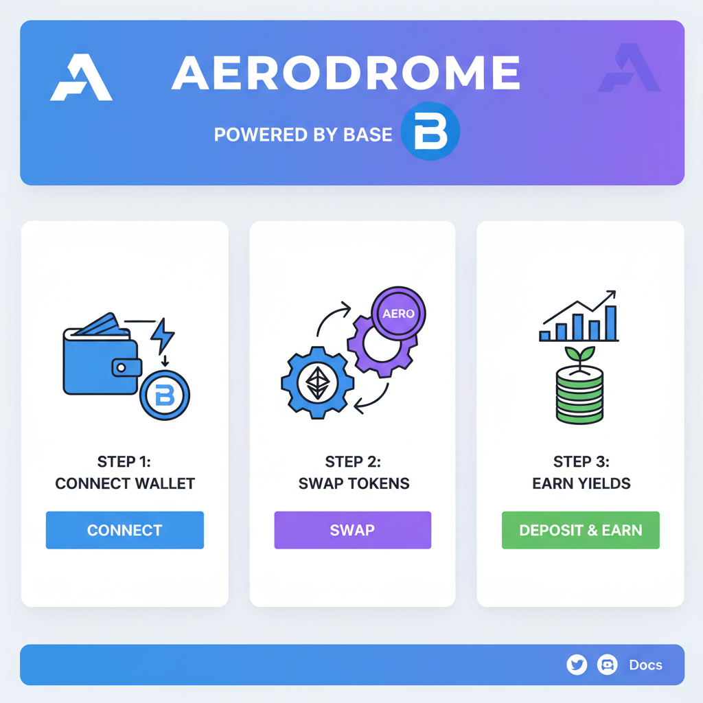 Aerodrome Finance homepage with Base network branding