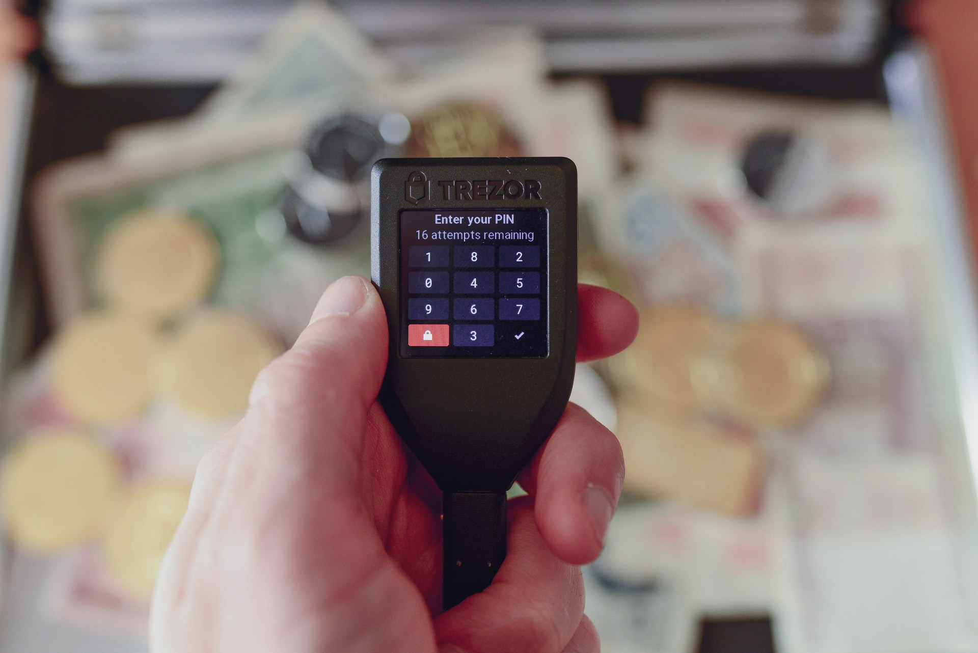 Retail investor securely setting up Base blockchain wallet on a hardware device