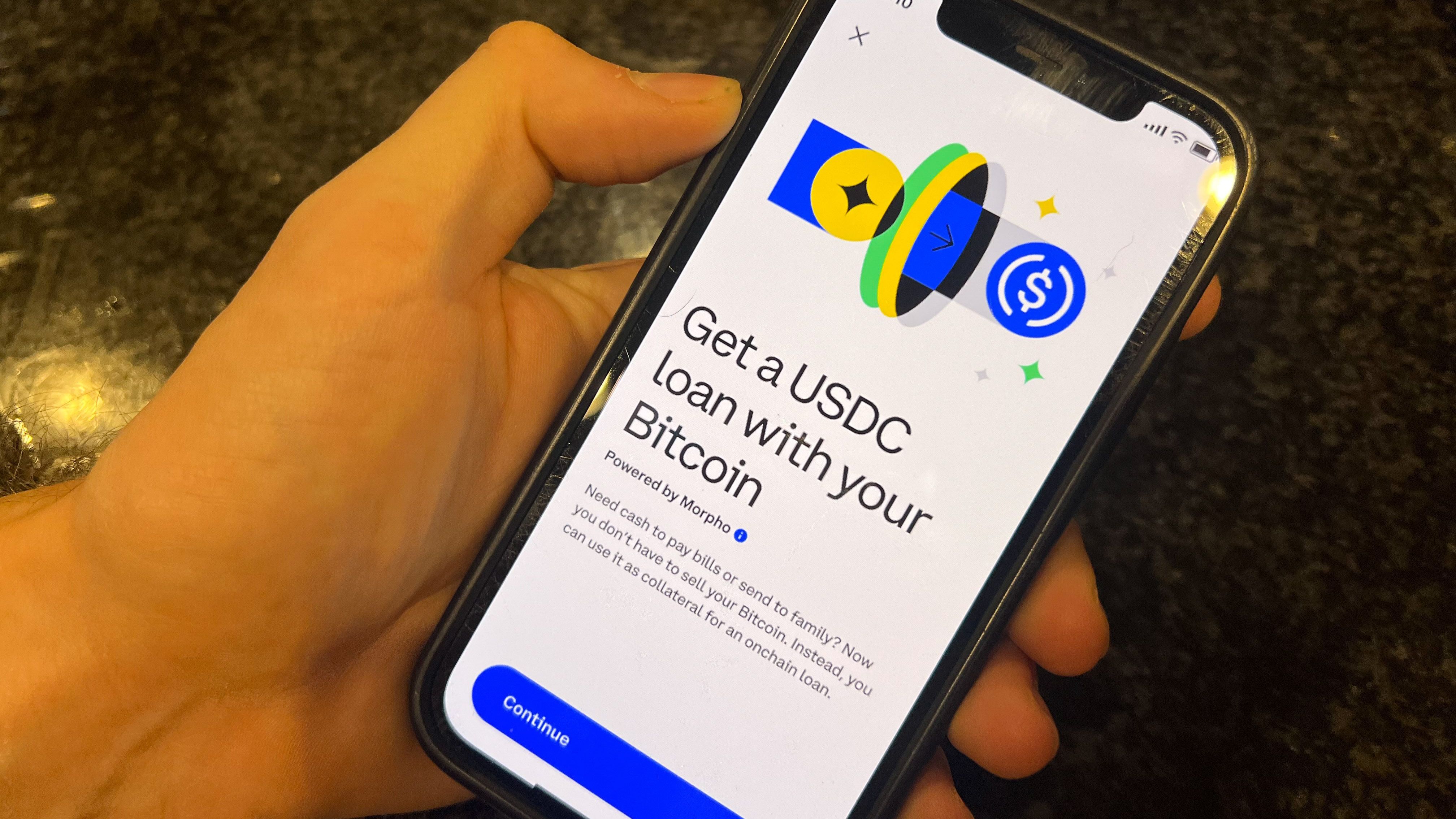 Coinbase app USDC lending feature