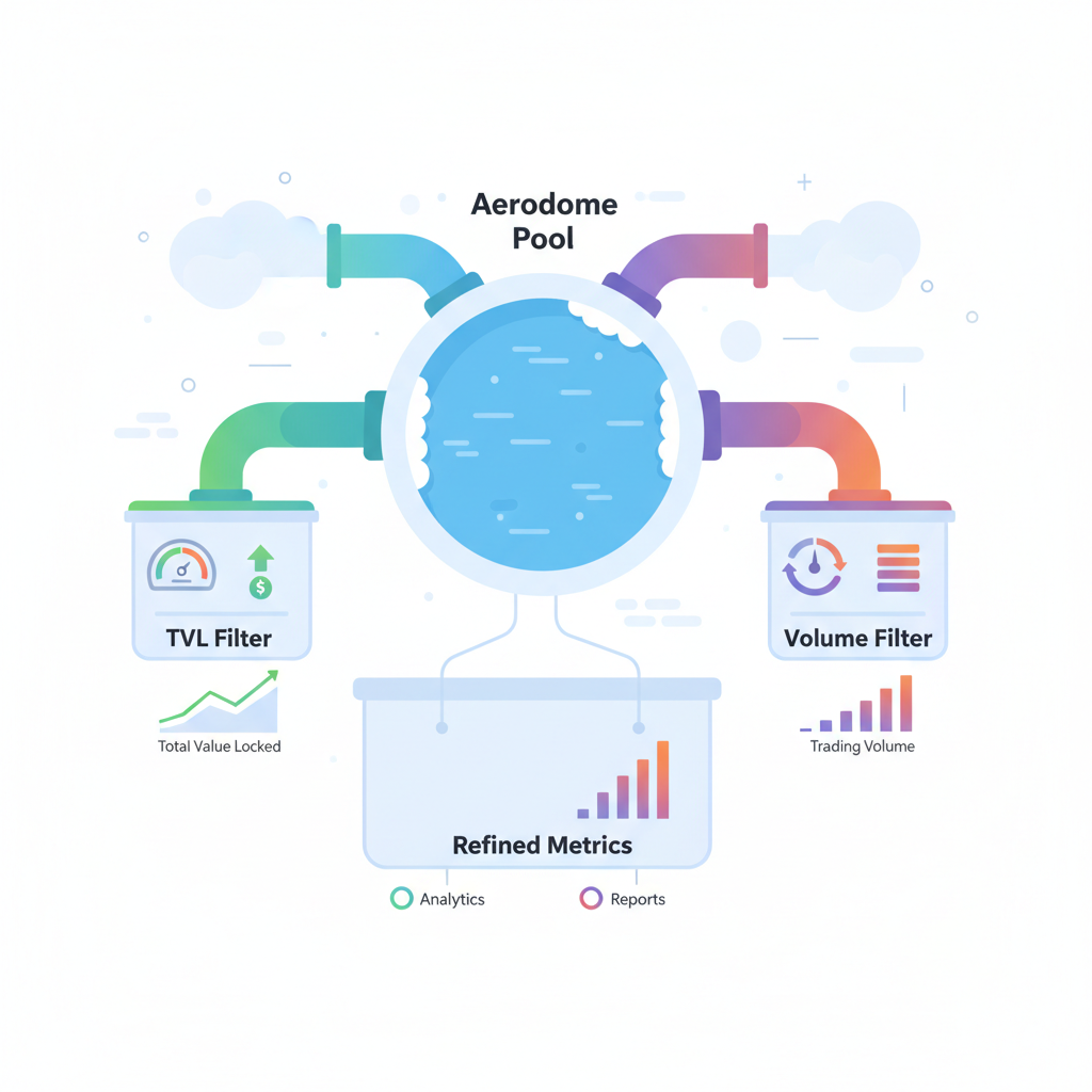 Aerodrome pool filters for TVL and volume metrics
